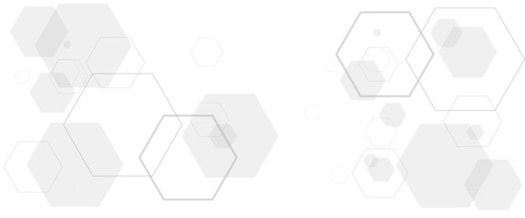 Poster - Abstract white and grey geometric hexagon background, technology background design .