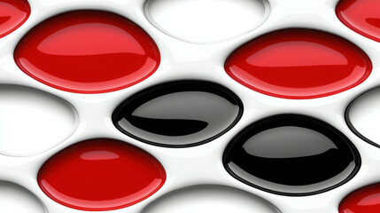 Poster - Abstract Red Black and White Shapes with Smooth Surface for Creative Design and Art Projects
