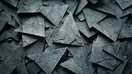 Poster - Abstract Dark Paper Triangles Background for Creative Design Projects and Textures