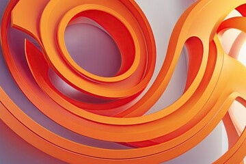 Poster - Futuristic Orange Gradient Design with Intertwined Shapes and Arcs for Modern Visuals
