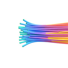 Wall Mural - Abstract Design of Wavy Lines in Motion Isolated on transparent background