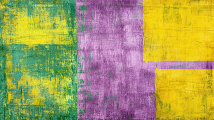 Poster - Vibrant Abstract Texture with Green, Purple, and Yellow Colors in Bold Brushstrokes