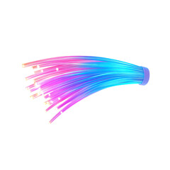 Wall Mural - fiber optic light display with bright glow isolated on transparent background