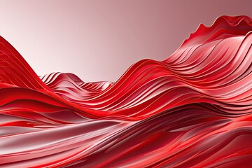 Poster - Sophisticated Abstract Red Wave Backdrop Design for Contemporary Presentations