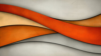 Fototapete - Abstract Wavy Background with Smooth Curves and Soft Textures in Earthy Tones and Warm Shades
