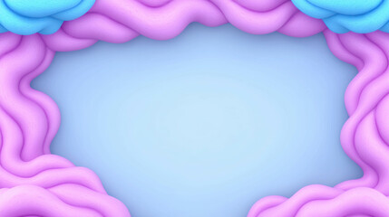 Poster - Colorful Wave Frame with Soft Pastel Tones for Creative Background Use