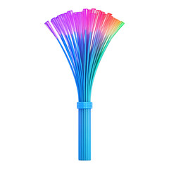 Wall Mural - Light Display with Radiant Fiber Optic Strands Isolated on transparent background