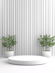 Poster - modern geometric 3D podium, layered abstract forms, monochrome aesthetic, diffused lighting, seamless gradient backdrop, perfect for branding presentations, ultra-clean and refined, copy space, no