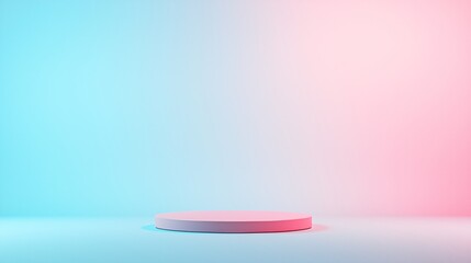 Poster - ultra-minimalist 3D podium, seamless matte finish, soft gradient background, gentle ambient glow, perfect symmetry, contemporary elegance, designed for premium product display, copy space, no