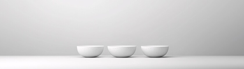 Poster - floating minimal 3D podium, weightless illusion, neutral gradient background, seamless blending, soft ambient glow, sophisticated and high-end aesthetic, copy space, no watermark, no trademark