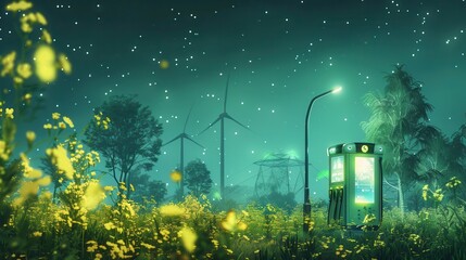 Poster - Green hydrogen as a sustainable energy solution powered by nature and technology in an eco friendly setting