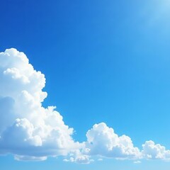 fluffy white clouds against a bright blue sky, perfect for a cute wallpaper design, white, outdoors,