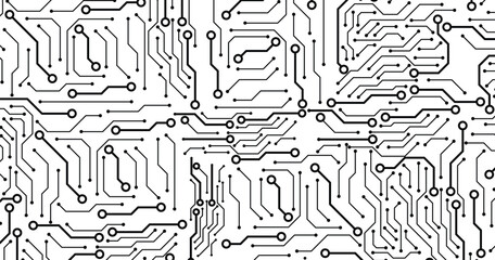 Circuit board technology background with hi-tech digital data connection system and computer electronic design.