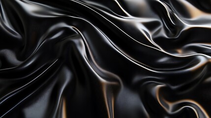 Poster - Abstract Black Glossy Wavy Background for Elegant Design Projects