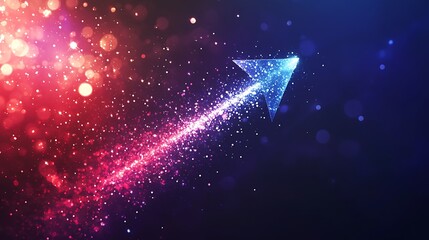Poster - Vibrant Abstract Background with Upwards Arrow and Glitter Effect