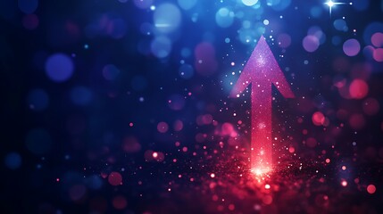 Poster - Vibrant Background with Upward Arrow and Sparkling Bokeh Effect