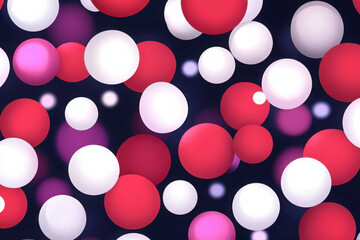 Poster - Abstract Background with Colorful Floating Spheres in Red, White, and Purple Shades