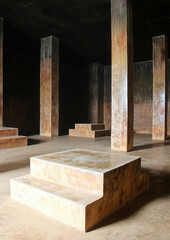 Poster - Abandoned Industrial Space with Sturdy Concrete Pillars and Simple Structures