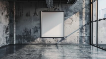 Poster - Sophisticated gallery wall design featuring an elegant portrait frame and industrial backdrop for professional displays