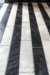 Poster - Symmetric Black and White Concrete Floor Design with Gray Accents