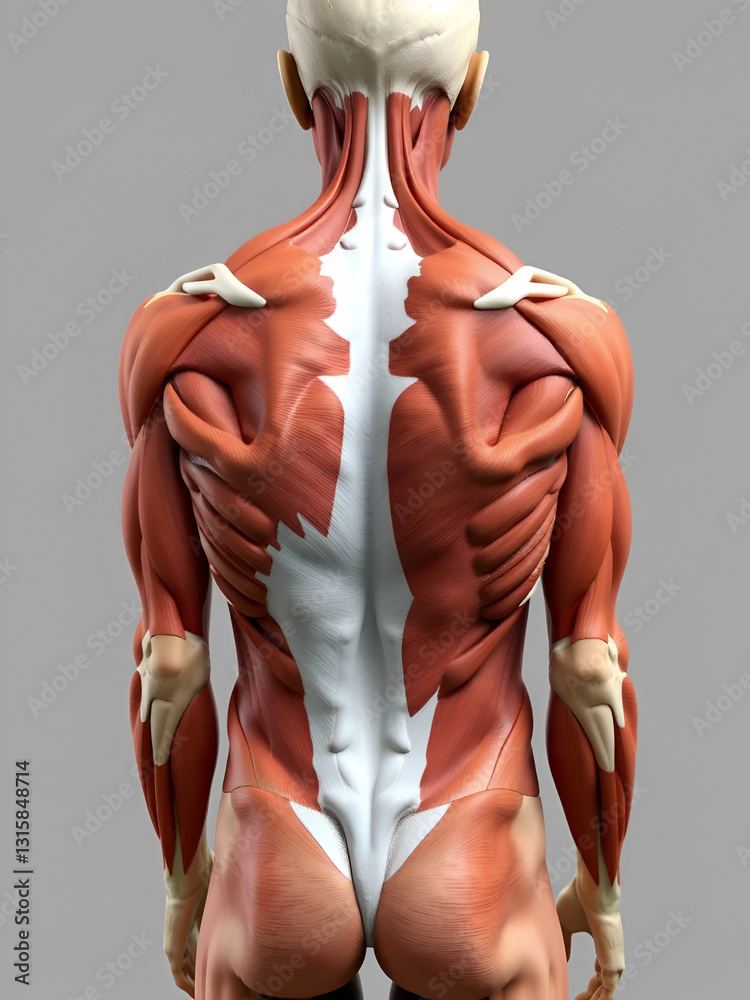 Muscular System of the Human Back: A detailed view of the back muscles ...