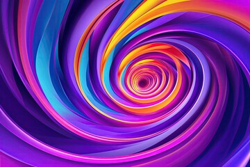 Poster - Dynamic Spiral Patterns on Purple Gradient for Striking Vector Graphics and Banners