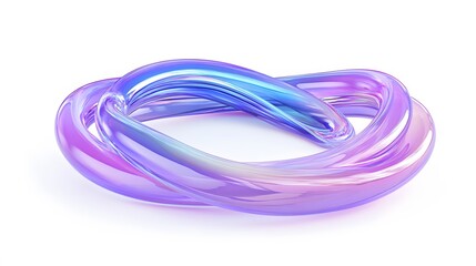 Poster - Abstract iridescent glass sculpture, swirling, intertwined loops, vibrant colors, smooth
