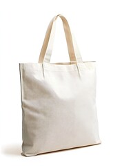 Poster - Minimalist white canvas tote bag with sturdy handles for everyday use and shopping convenience : Generative AI