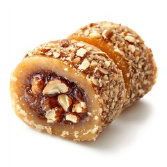 Poster - Sweet and crunchy dessert roll filled with nuts and fruit jam for an indulgent treat or celebration : Generative AI