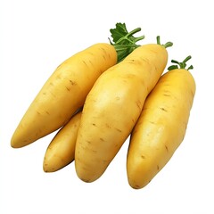 Poster - Four smooth golden sweet potatoes showcasing their earthy form and nutritious value in a simple setting : Generative AI