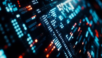 Poster - High-tech vibrant data stream showcasing abstract digital elements in a captivating futuristic design : Generative AI