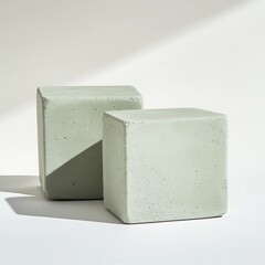 Leinwandbilder - Aesthetic concrete blocks showcasing modern minimalism and subtle texture in natural light setting : Generative AI