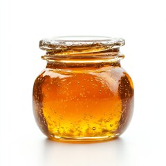Poster - Charming glass jar filled with golden honey showcasing bubbles and a rustic design for decoration : Generative AI