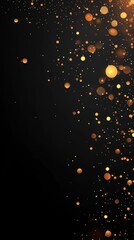 Poster - Golden Bokeh Lights on Black Background for Elegant Designs