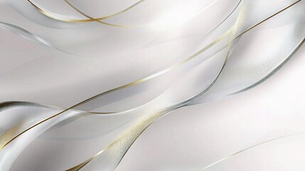 Poster - Elegant Abstract Light Silver Background with Flowing Lines