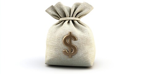 Leinwandbilder - Realistic money bag with dollar symbol showcasing abundance and prosperity : Generative AI