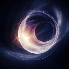 Wall Mural - Abstract lunar dream, swirling cosmic energy around a glowing full and crescent moon, shimmering constellation patterns.