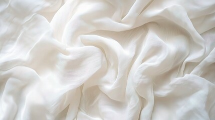 Poster - Close Up View of Smooth White Fabric with Gentle Lines Texture