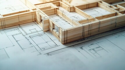 Poster - Detailed Architectural Drawing of Building Layout with Scale Lines