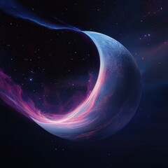 Wall Mural - 08030846 40 vibrant celestial wonder, nebula colors shifting behind a luminous full and crescent moo