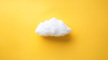Poster - A Single White Cloud on a Yellow Background: Minimalist Photography
