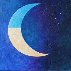 Wall Mural - 08030846 36 celestial abstract art, vibrant hues blending in a surreal night sky, glowing full and c