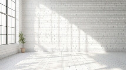 Poster - Vintage White Brick Wall Texture for Modern Interior Design
