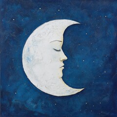 Wall Mural - 08030846 32 cosmic mythology, full and crescent moon positioned as ancient celestial deities, deep c