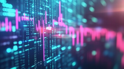 Poster - Digital Animation of Stock Market Tickers and Data Display