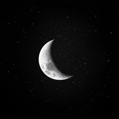 Wall Mural - 08030846 33 Minimalist celestial elegance, monochrome full and crescent moon against a dark, starry backdrop, subtle glowing constellations.