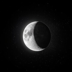 Wall Mural - 08030846 33 Minimalist celestial elegance, monochrome full and crescent moon against a dark, starry backdrop, subtle glowing constellations.