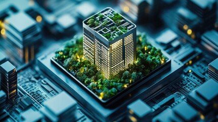 Poster - Eco-friendly data processing unit reducing carbon footprint.