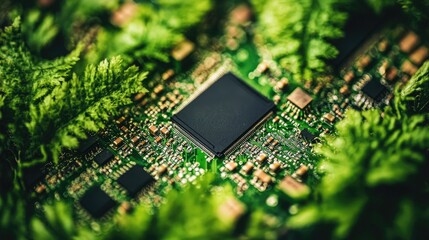 Poster - Eco-friendly data processing unit reducing carbon footprint.