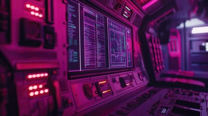 Poster - Futuristic AI agent monitoring space exploration data in real time.